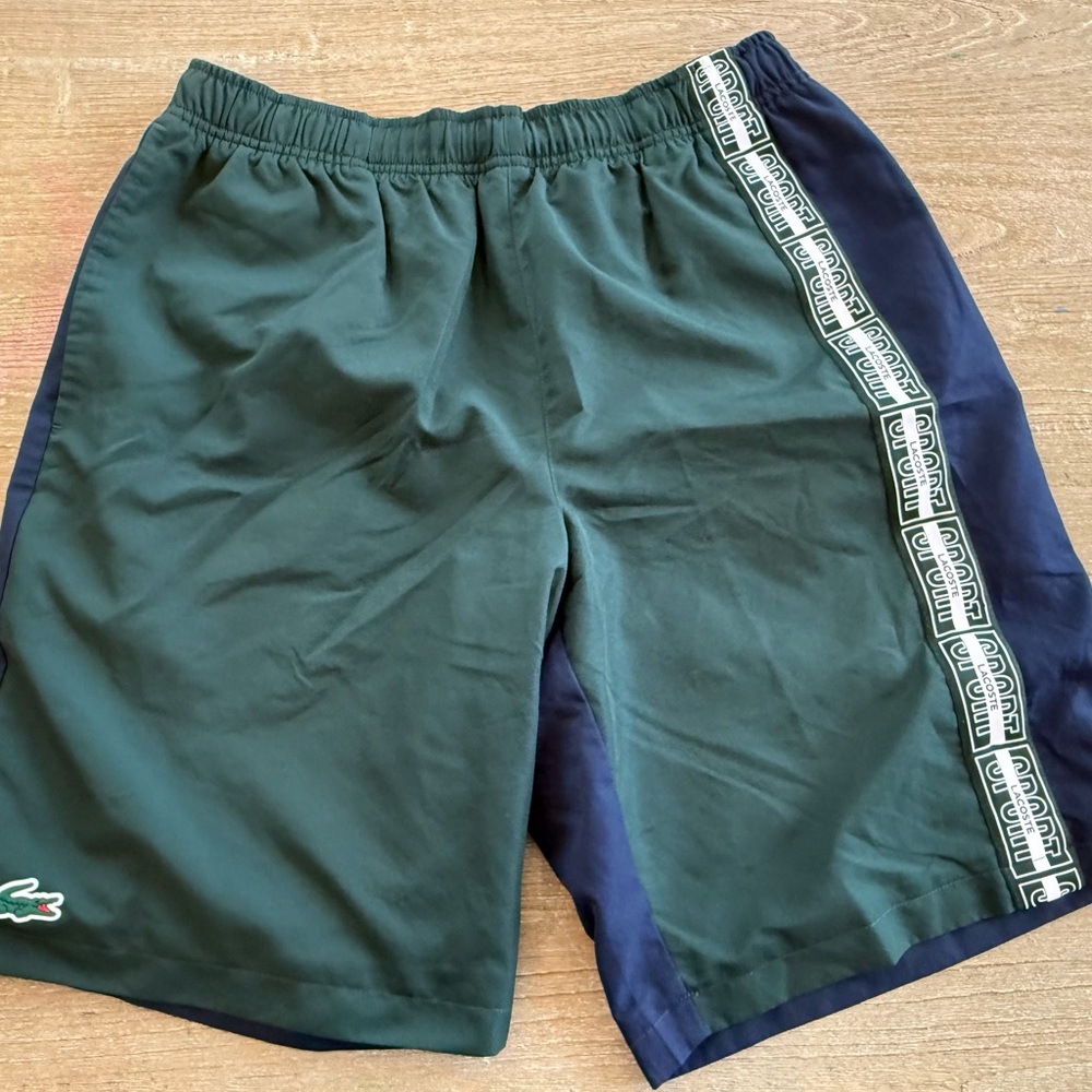 Lacoste Sport Tennis Shorts Men’s Small Regular Fit Forest Green/Navy